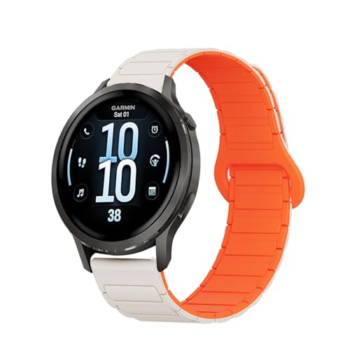 KONXISA 22mm quick-release 交換バンド GARMIN(ガーミン) Venu 4 45mm/Venu 3/Venu 2/Forerunner 970/570 47mm/265/265 Music 対応 バンド 磁気付 き柔らかいシリ
