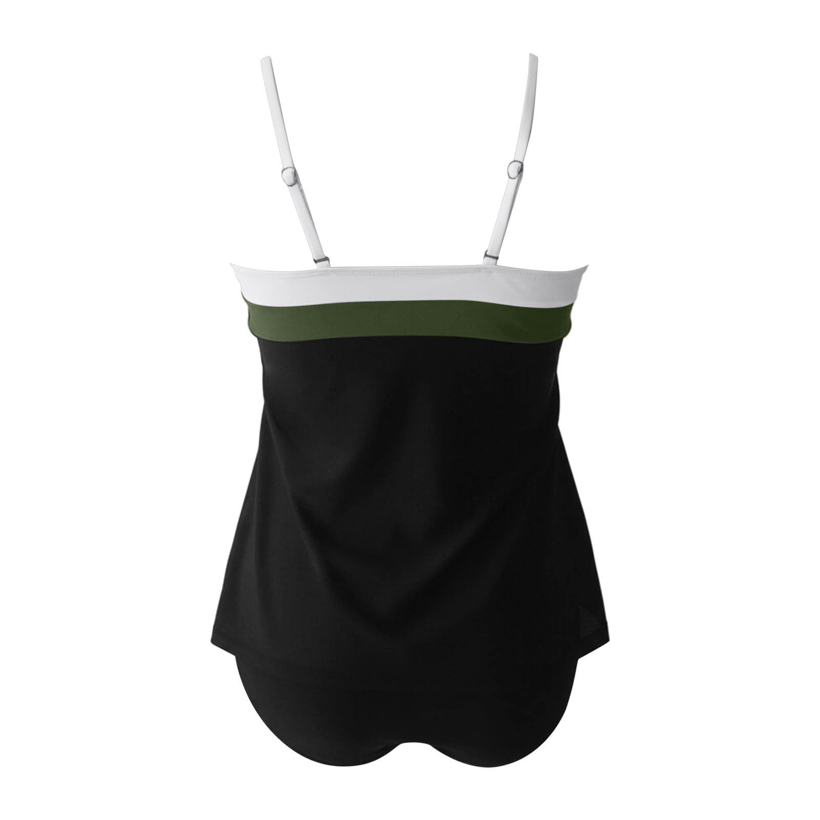 Genérico Conjunto de tankini para mujer con control de abdomen, color sólido, sin tirantes, color 2026#1