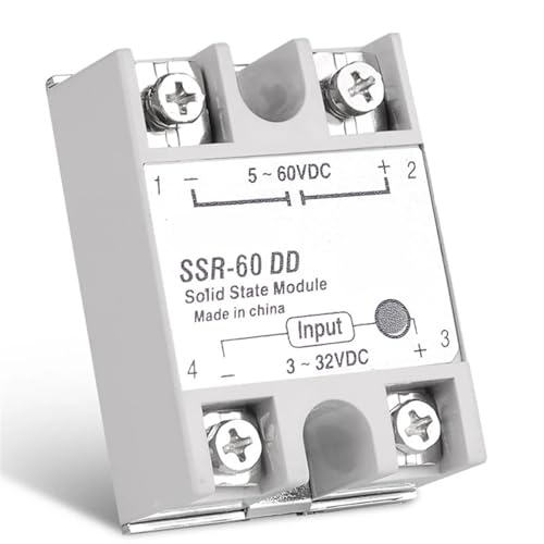 Relé de estado sólido SSR-60DD CC-CC 60A monofásico para control industrial de potencia
