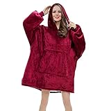 frauen pullover größen 🎅 [MULTIFUNKTIONALES DESIGN] - Diese Hoodie Sweatshirt Decke ist nicht nur ein Kleidungsstück, sondern auch eine Decke, die warm werden kann. Es eignet sich sehr gut zum Lernen, Fernsehen, Arbeiten zu Hause und für andere Outdoor-Aktivitäten wie Camping und Reisen. Sie können sich jederzeit und überall warm und wohl fühlen.