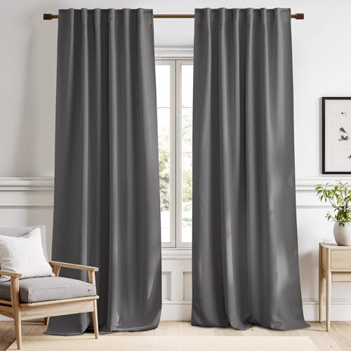NICETOWN Light Reducing Curtain Panels Window Draperies - (Grey Color)