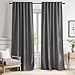 NICETOWN Blackout Curtain Panels Window Draperies - (Grey Color) 52x84 Inch, 2 Pieces, Insulating Room Darkening Blackout Drapes for Bedroom