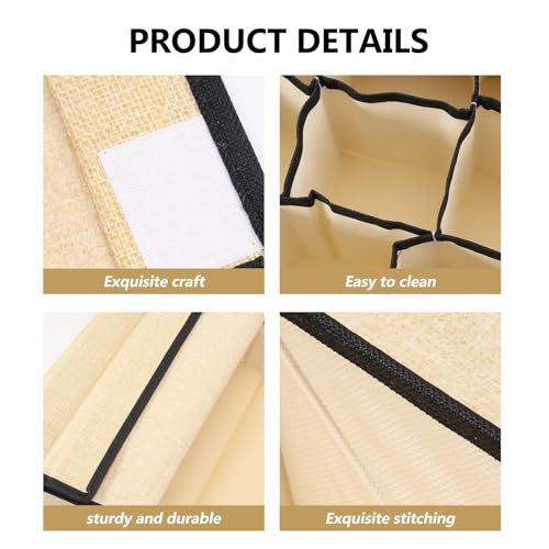 Organisateur de sous-vêtements Yarnow robuste en tissu beige de qualité supérieure - 4