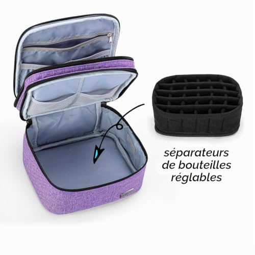 Luxja Box pour Organisateur d'huile Essentielle pour 30 Bouteilles, Violet – vue 4