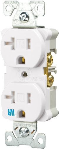 EATON TWRBR20WBXSP Twrbr20W-Bxsp Tamper Resistant Weatherproof Duplex Receptacle, 125 V, 20 A, 2 Pole, White