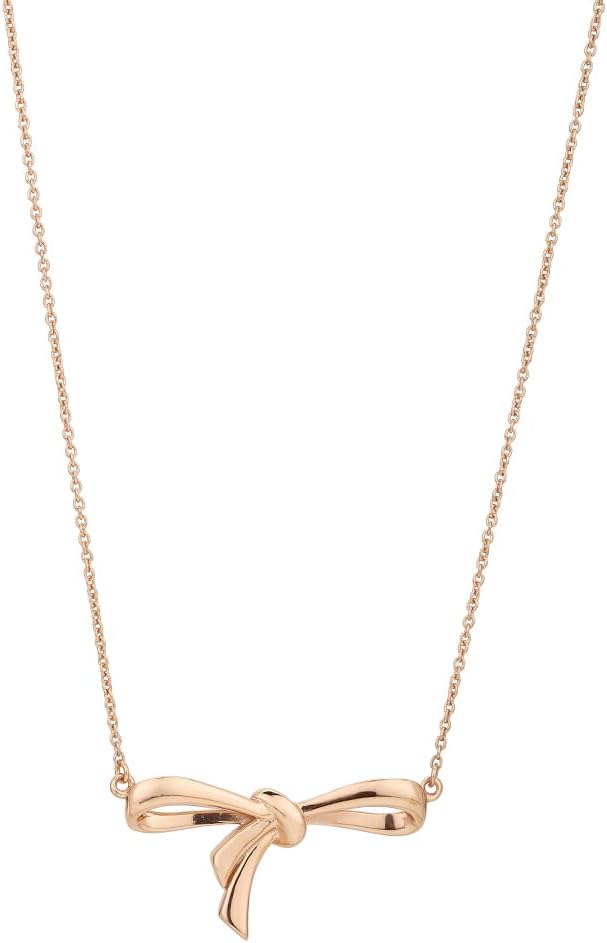 Vanbelle Sterling Silver Jewelry - Rose Gold plated with 925 Stamp - Bow Pendant Necklace - Elegant Handcrafted for Women - Chain 16" Long + 2" Extender - Image 2