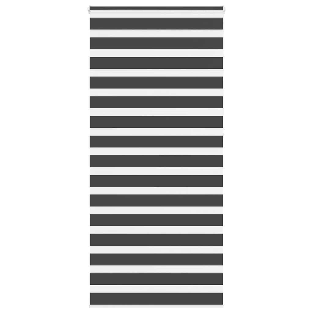 Rollo Zebramuster, Schwarz, 95 x 230 cm, Polyester | Stoffbreite 90,9 cm, zweilagig, Wand- oder Fenstermontage, Kindersicherung
