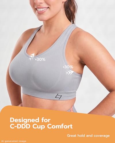 Image of FITTIN Supportive Sports Bra for Large-Bust: 12-Hour Zero-Pressure Comfort - Full Coverage Workout for Plus Size Women