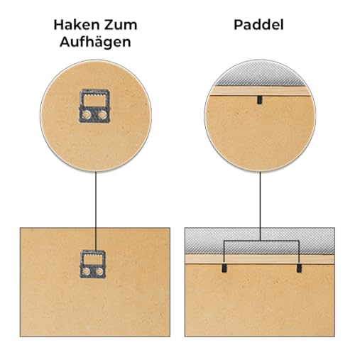JCNORD Schwarzer MDF Holz Bilderrahmen 15x20 cm mit bruchsicherem Acrylglas | Moderner Fotorahmen für Wände und Tische