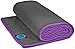 Youphoria Yoga Towel - (24"x72") - Microfiber Hot Yoga Towel - Improve Your Grip - Non Slip, Skidless If Dampened - 100% Satisfaction Guarantee! (Gray Towel/Purple Stitching, 24 x 72)