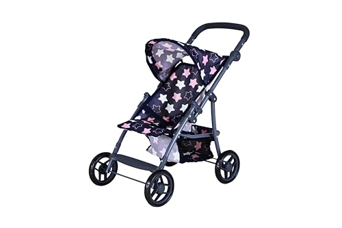 Knorrtoys 16843 - Puppenbuggy Liba - Star Blue pink, 54x35x44 cm