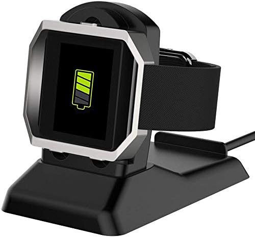 Simpeak Charger Dock for Fitbit Blaze, 2 in 1 Replacement Charging Stand with USB Cable for Fit bit Blaze, Phone Holder for Desk (Black)