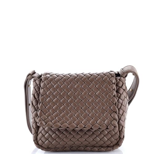 Bottega Veneta, Pre-Loved Cobble Flap Shoulder Bag Padded Intrecciato Leather
