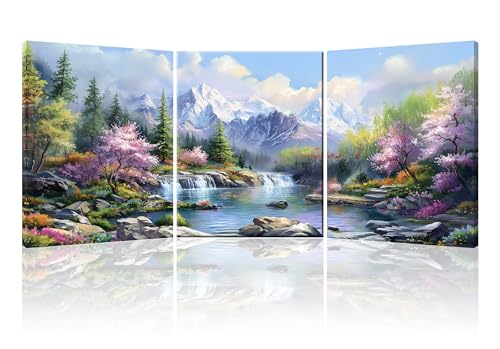 Décoration paysages naturels triptyque 3 panneaux pour habiller un mur vide