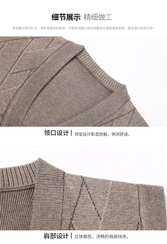 Men'S Thickened Casual Sweater Tank Top Fall Winter Warm Cardigan Tank Top4