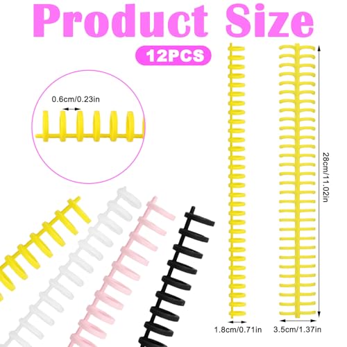 16 PCS Comb Binding Spines Plastic Spiral Binding Coils Binding Combs 30 Rings Click Binding Ring Spiral Book Binder Coils for Student Teacher Business Document File Making Office and School Use
