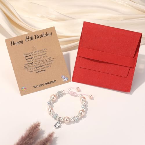 Image of Kvekstio Unicorn Gift Happy Bday Bracelet with Unicorn Charm Gift for 3 4 5 6 7 8 9 10 Years Old Daughter Granddaughter Niece
