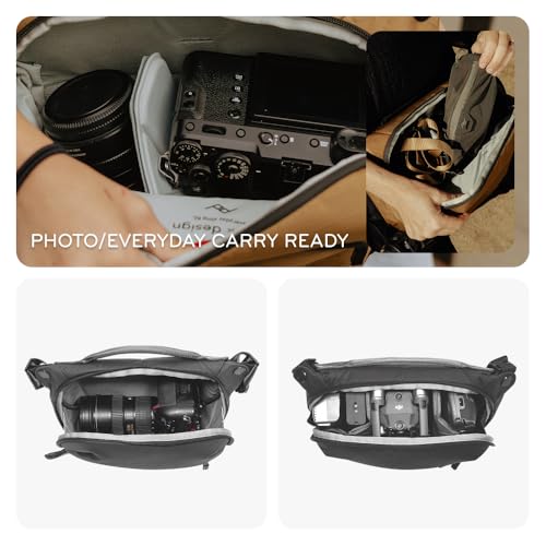Peak Design Everyday Sling 6L, Kelp, Padded Adjustable Shoulder Strap for Crossbody or Waist Carry, FlexFold Dividers, Ideal for Carrying Cameras or Everyday Essentials, Sling Bag for Men and Women