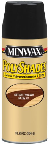 Minwax 313400000 Polyshades - Stain & Polyurethane in 1 Step, 10.75 ounce Spray, Antique Walnut, Satin