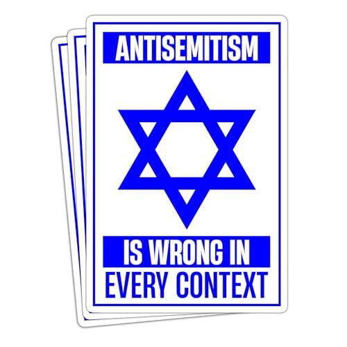 VOTANTA Antisemitism is Wrong in Every Context Sticker, Support Fighting Antisemitism Stickers, Jewish Star Support Jewish Jews Gifts Decorations for Laptops, Phones, Water Bottles