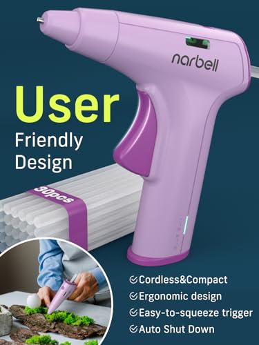 Image of Narbell 12s Fast Preheating Cordless Hot Glue Gun with 30 Glue Sticks