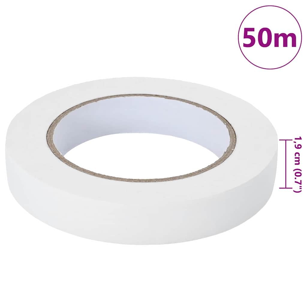 Malerklebebänder 6 Stück Weiß 19 mm x 50 m Papier, Malerkrepp Abdeckband für Innen und Außen, rückstandsfrei, scharfe Kanten bei Renovierung an Wand, Boden, Tür, Fenster