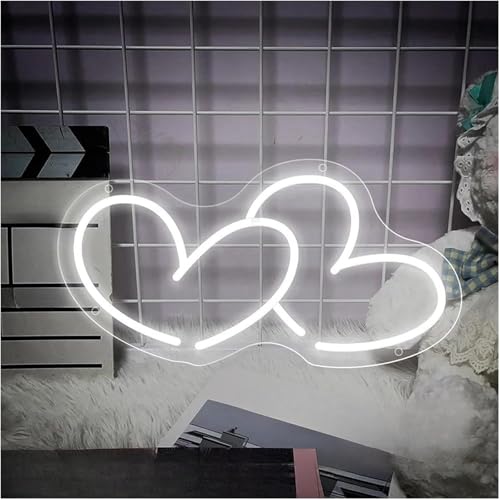 Néon Coeur 40x21cm Lampe Décoration Murale Rose