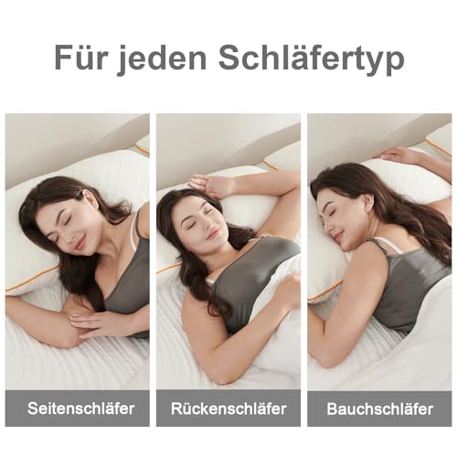 Twirest Kopfkissen 40x80cm（2er Set）, Memory Foam Kissen - gefülltes Schlafkissen, Höhenverstellbares Kopfkissen mit Reißverschluss, Abnehmbarer/Waschbarer Kopfkissenbezug
