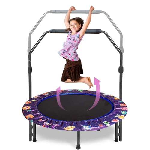 Trampolin für Kinder, 36' Mini Kindertrampolin mit Verstellbarer Griff,...