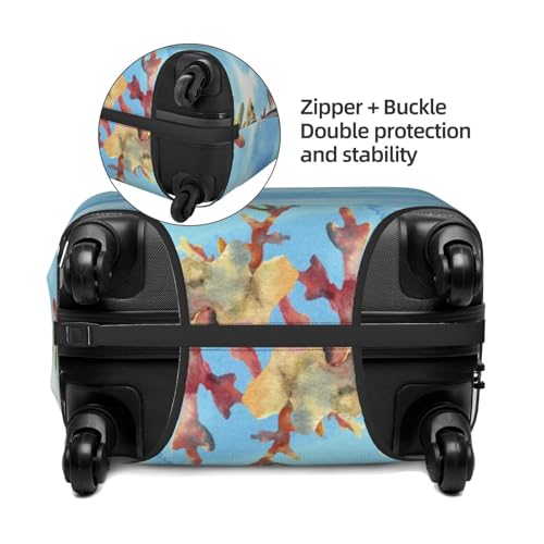 Sea And Fish Print Luggage Covers For Suitcase,Elastic Washable & Stretchable Suitcase Covers For Luggage, Anti-Scratch - Fits 18-32 Inch Luggage-No Luggage Included2
