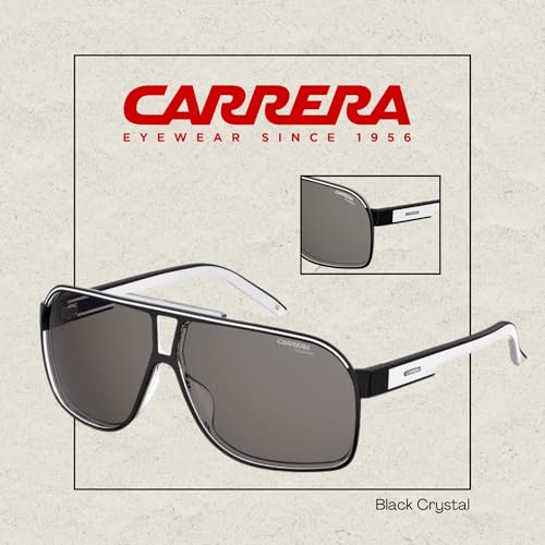 Carrera Grand Prix 2/S 07C5/M9 64MM Black Crystal/Grey Polarized Rectangular Sunglasses For Men For Women + BUNDLE with Designer iWear Eyewear Kit3