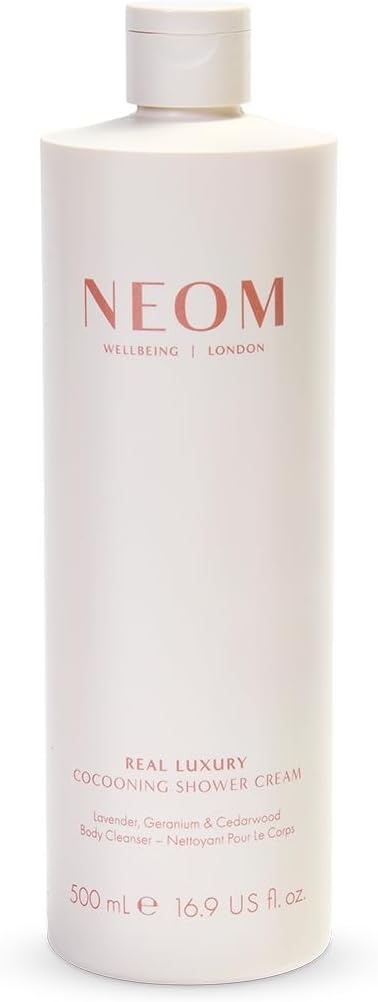 Real Luxury Cocooning Shower Cream, 500ml | Lavender, Geranium & Cedarwood I 100% Natural Fragrance I Creamy and Calming