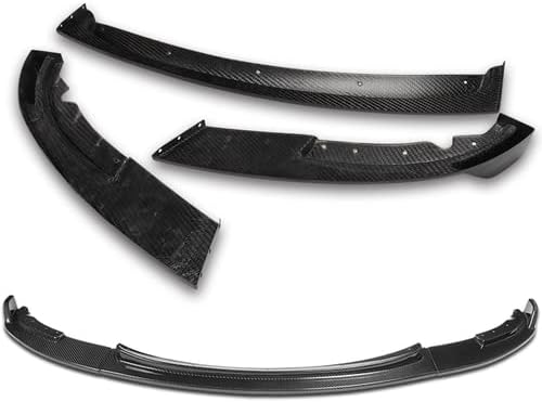 3 Pieces Real Carbon Fiber Front Bumper Lip Spoiler Splitter Side Body Kit Trim Protection Compatible with 2008-2013 BMW E90 E92 E93 (M3 Models Only), 2009 2010 2011 2012