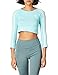adidas Originals womens 3-stripes Crop Long Sleeve T Shirt, Clear Aqua/White, Medium US