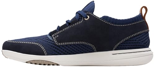 Clarks Para Homem. 26181630 Sapatilhas De Couro Easeway Sport Azul-Marinho (42), Plano, CamurçA, CordãO, Casual - 3
