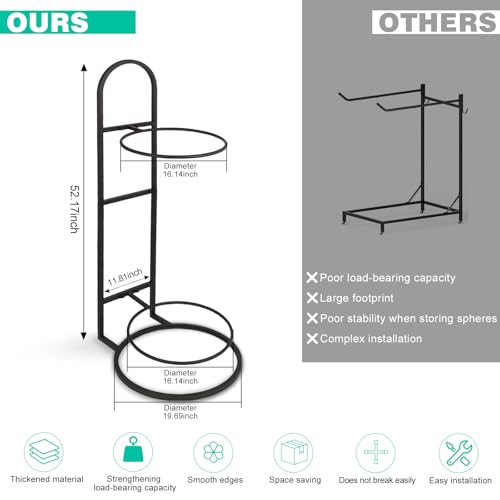 Image of Stability Ball Rack,Yoga Ball Holder, Medicine Ball Holde Vertical Storage for Commercial Gyms, Home Gyms, and Studios