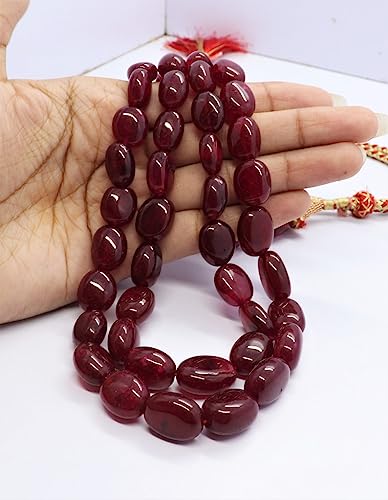 Perles ovales en quartz rubis naturel 7x10-10x14mm pour création de bijoux - 2