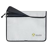 VAZIOYAR Two Pockets Fireproof Document Bag, Security Fireproof Bag,15''x 11'' Security Waterproof File Bag with Zipper, Storage Organizer Money Bag for Valuables, Important Documents, Cash