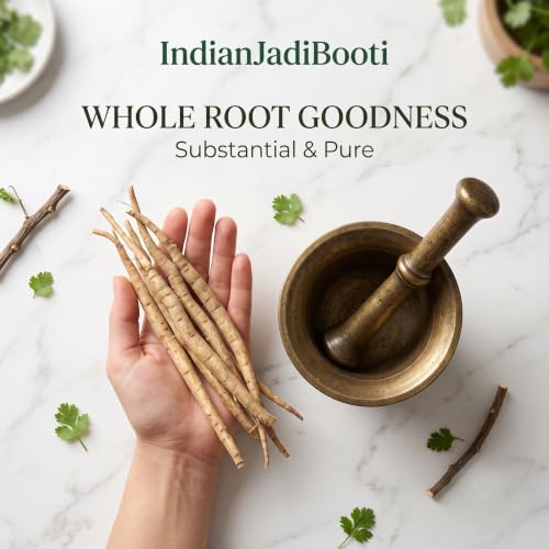 Image of IndianJadiBooti Shatavari White (Asparagus Racemosus) - 100g Satavar Sabut | Premium Ayurvedic Herb for Women's Wellness, Lactation Support & Vitality | Natural & Raw