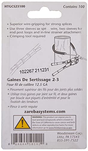 Zareba HTGCS23100 - Manicotto A Crimpare 2-3, Argento - 5