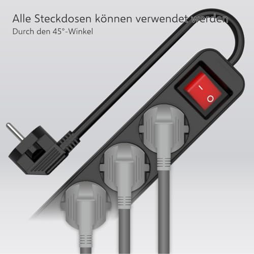 ELRO ES106 6-Fach Steckdosenleiste mit Schalter und 1,5m Kabel – Kindersicherung – Schukostecker – max. 3680 W – TÜV-geprüft - Schwarz – Bild 5