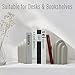 LIN CHUAN Heavy Duty Book Ends for Shelves, Decorative Bookends for Heavy Books Set of 2, 6.6 LBS Modern Book Stopper for Home Decor, Bookshelf, Aesthetic Bookend with Layered Arch Design, Gray