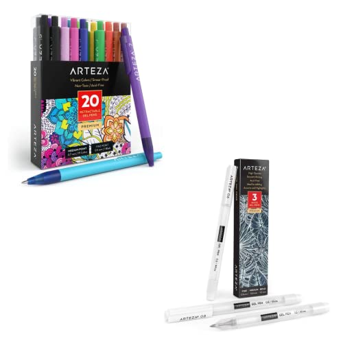 Set de bolígrafos gel retráctiles Arteza, 23 piezas