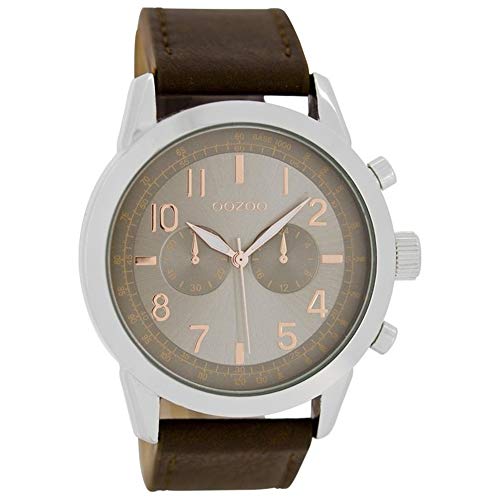 Oozoo C6885 Damenuhr, Lederarmband, Braun, Riemen