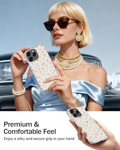 MERRO for iPhone 16 Pro Max Case,Cute Floral Aesthetic Y2K Phone Cover - 3