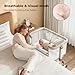 Ezebaby Baby Bassinets Bedside Sleeper, Portable Bedside Bassinet for Baby Newborn Infants with Adjustable 7 Heights and All Mesh Sides, Newborn Crib with Mattress and Soft, Breathable Sheet