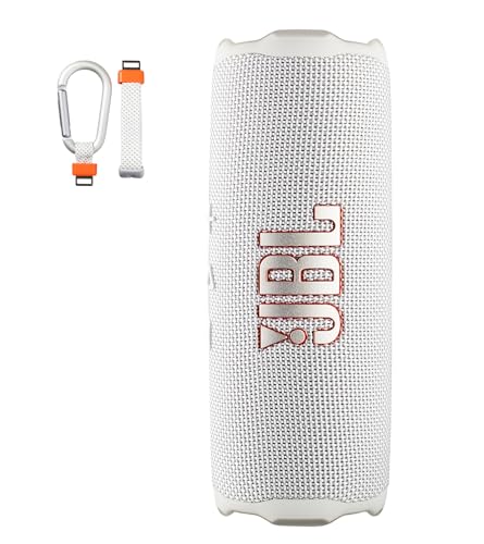 Image of JBL FLIP 7 (White) Waterproof Portable Speaker Bundle with X-Halo Hardcase (Black)