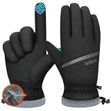 GoSkala Guantes Termicos Hombre Mujer, Guantes Moto Invierno, Guantes de Ciclismo a Prueba de Agua, Antideslizante Pantalla Táctil Guantes con Caliente Forro para Correr, Conducir, Senderismo, L