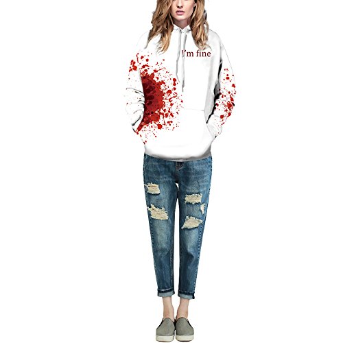 3D Printed Hippie Hoodie Pullover Street Snap Lover's Sweatshirts Bloody Mood I'm Fine4