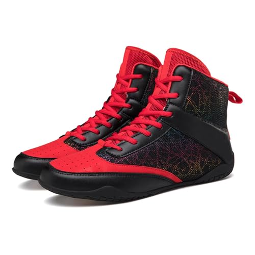 Scarpe da Wrestling e Boxe per Uomo e Donna - Scarpe Bodybuilding, Boxe, Sollevamento Pesi, MMA, Stivali Combattimento Professionali Alti e Ginnastica per Allenamento